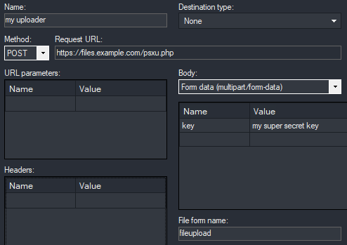 Screenshot displaying the correct settings in ShareX